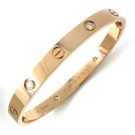 カルティエ Cartier ブレスレット ラブ B6069917 現行最新型 4ポイント ダイヤモンド 0.42ct K18PG / #17 【箱・保付き】 【中古】