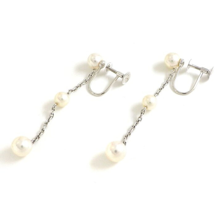 楽天市場】ミキモト MIKIMOTO イヤリング PE-1615U 3連 パール  