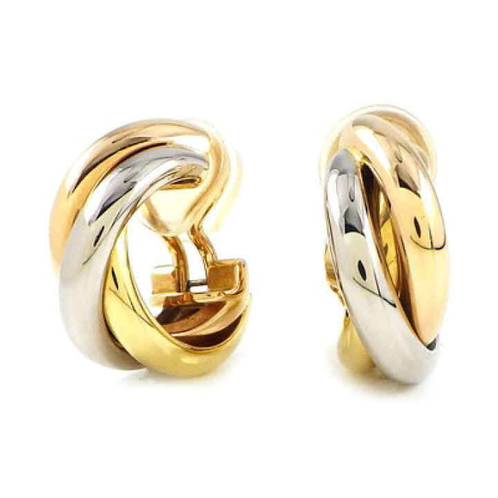 楽天市場】カルティエ Cartier イヤリング トリニティ フープ スリー  