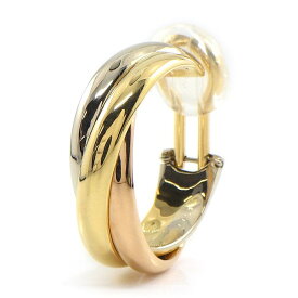 カルティエ Cartier イヤリング クリップ フープ トリニティ スリーカラー K18PG K18WG K18YG ※片方のみ 【中古】