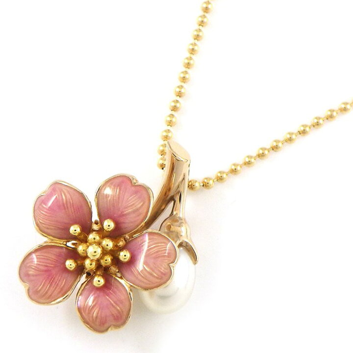 楽天市場】ミキモト MIKIMOTO ネックレス 桜モチーフ パール エナメル 