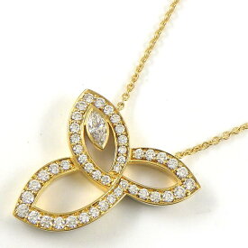 【30日限定ポイント3倍】 ハリーウィンストン HARRY WINSTON ネックレス リリークラスター PEDYMQRFLC リーフモチーフ 1ポイント マーキスカット 45ポイント ラウンドカット ダイヤモンド 計0.68ct K18YG 【箱・保付き】 【中古】