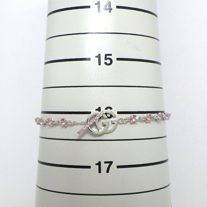 楽天市場】グッチ GUCCI ブレスレット ダブルG ロゴ ピンク ストーン  