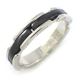 シャネル CHANEL リング ウルトラ ミニ スモール B4050552 K18WG ブラック セラミック 黒 16号 / #57 【中古】