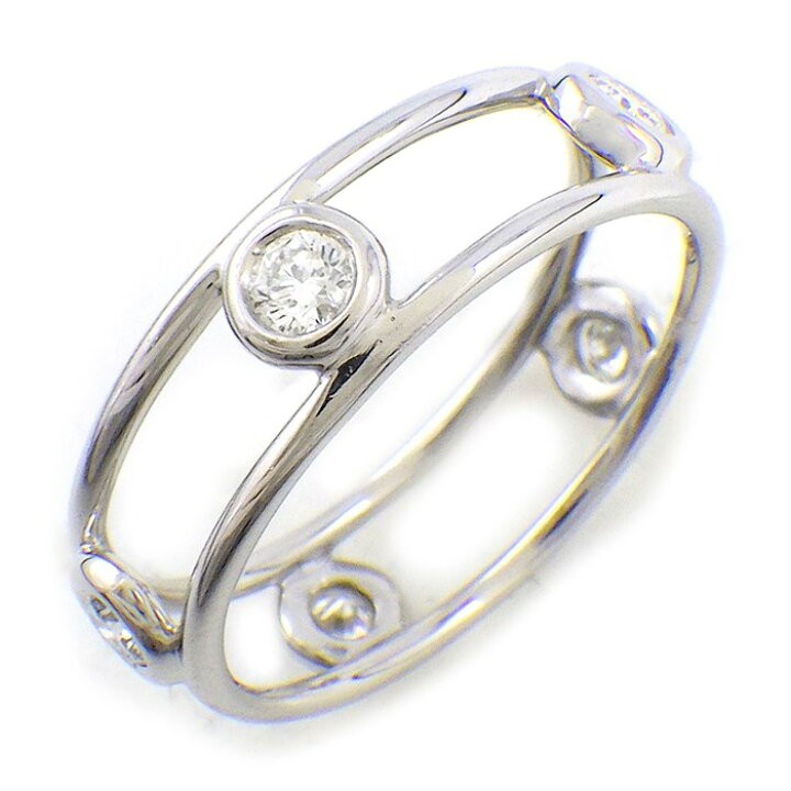 ティファニー リング ダブルワイヤー 10号 指輪 Pt950プラチナ 5P  