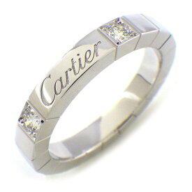 カルティエ Cartier リング ラニエール ロゴ 2ポイント ダイヤモンド K18WG 9号 / #49 【中古】