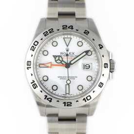 ロレックス Rolex 腕時計 エクスプローラー2 216570 ルーレット刻印 ランダムシリアル デイト 夜光針・インデックス GMT ホワイト文字盤 SS 自動巻き 【箱・保付き】 【中古】