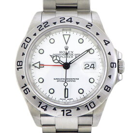 ロレックス Rolex 腕時計 オイスター パーペチュアル エクスプローラー 2 16570 Y番 2002年製 デイト 夜光インデックス GMT ホワイト文字盤 白 オイスタースチール SS 自動巻き 【箱・保付き】 【中古】