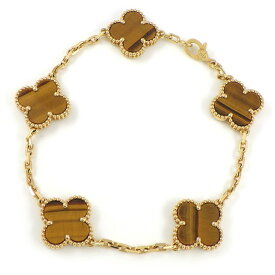 ヴァンクリーフ＆アーペル Van Cleef & Arpels ブレスレット ヴィンテージ アルハンブラ 5モチーフ VCARD35600 タイガーアイ K18YG 【中古】