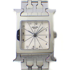エルメス HERMES 腕時計 Hウォッチ HH1.210 ホワイトギョーシェ文字盤 白 SS クオーツアナログ 【中古】