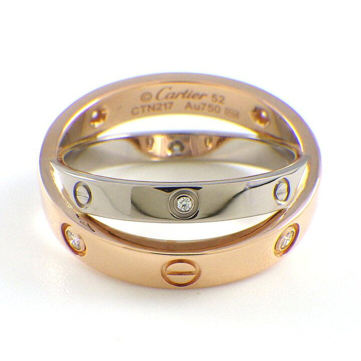 楽天市場】カルティエ Cartier リング ビーラブ 2バンド クロス 6  