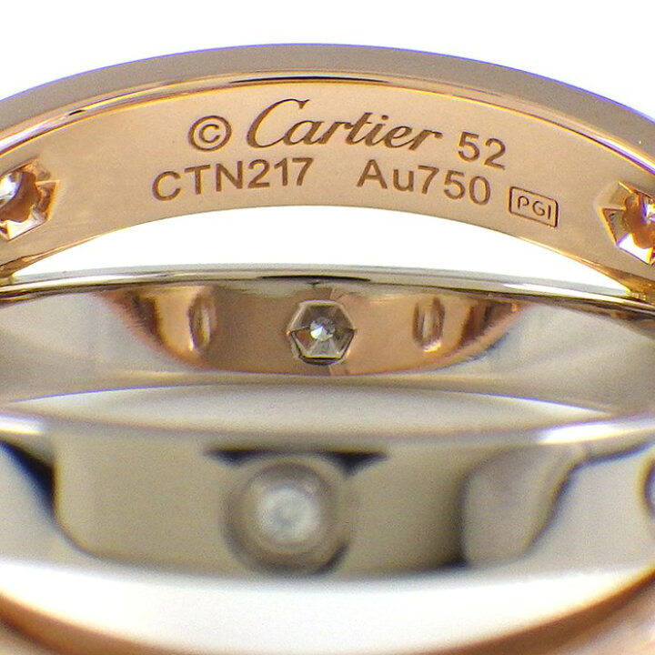 楽天市場】カルティエ Cartier リング ビーラブ 2バンド クロス 6  