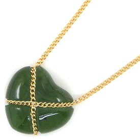 ティファニー Tiffany & Co. ネックレス チェーンクロス ハート ネフライト K18YG 【中古】