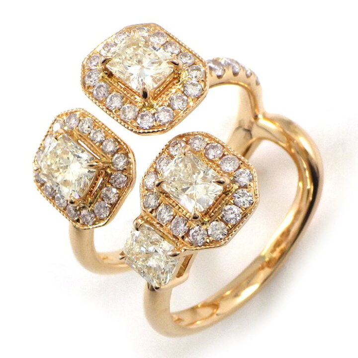 楽天市場】【ダイヤモンド】 リング 2ロウ 3モチーフ オクタゴン  