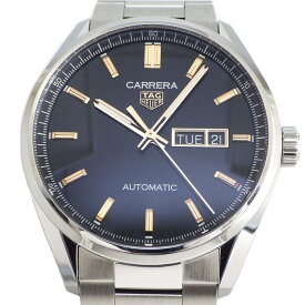 タグ・ホイヤー TAG Heuer 腕時計 カレラ キャリバー5 WBN2013.BA0640 デイデイト サンレイブラック 文字盤 夜光インデックス 裏スケ SS 自動巻き 【箱・保付き】 【中古】
