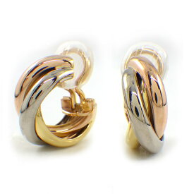 カルティエ Cartier イヤリング トリニティ フープ スリーカラー K18PG K18WG K18YG 【中古】