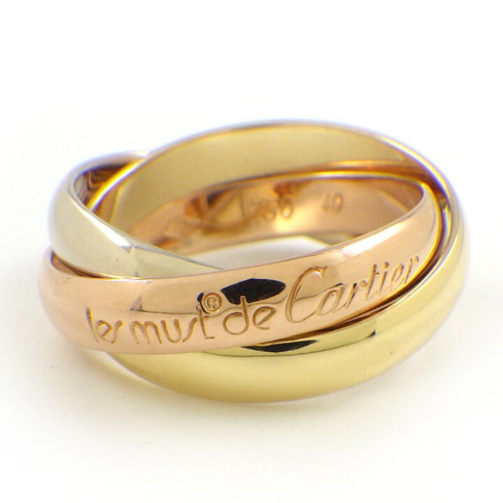 楽天市場】カルティエ Cartier リング トリニティ スリーカラー K18PG  