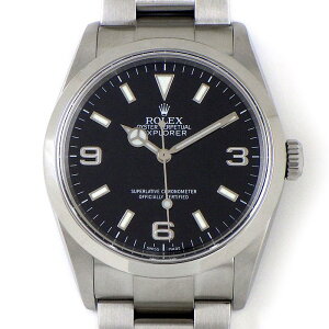 【最大3万円OFFクーポン配布中】ロレックスRolex腕時計エクスプローラーI114270ブラック文字盤黒夜光インデックスSS自動巻き【箱・保付き】【中古】