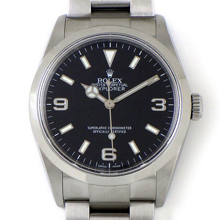 【最大3万円OFFクーポン配布中】ロレックスRolex腕時計エクスプローラーI114270ブラック文字盤黒夜光インデックスSS自動巻き【箱・保付き】【中古】