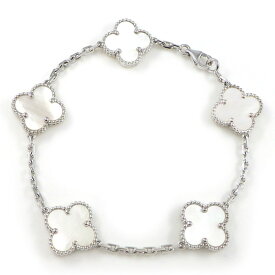 ヴァンクリーフ＆アーペル Van Cleef & Arpels ブレスレット ヴィンテージ アルハンブラ 5モチーフ VCARF48400 ホワイト シェル K18WG 白 【中古】