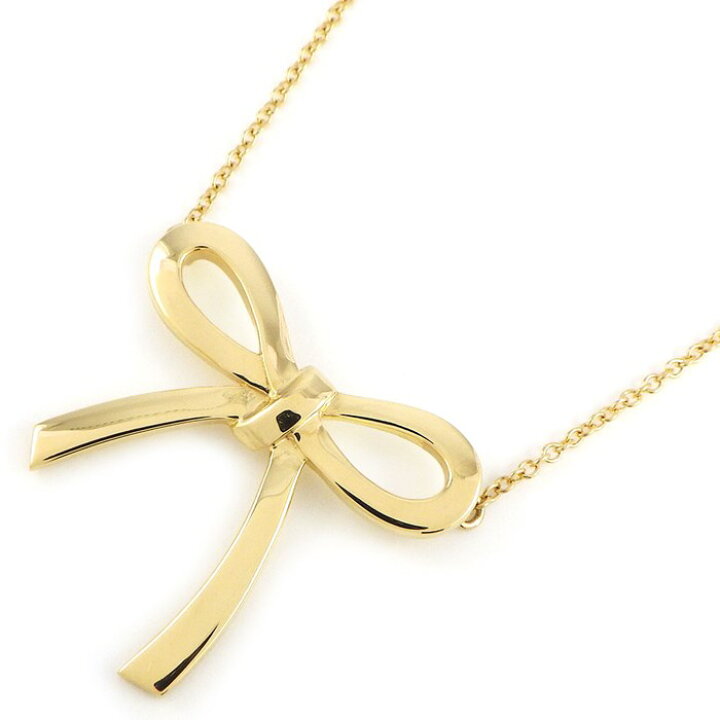 ティファニー Tiffany & Co. ネックレス ボウ リボン モチーフ K18YG  