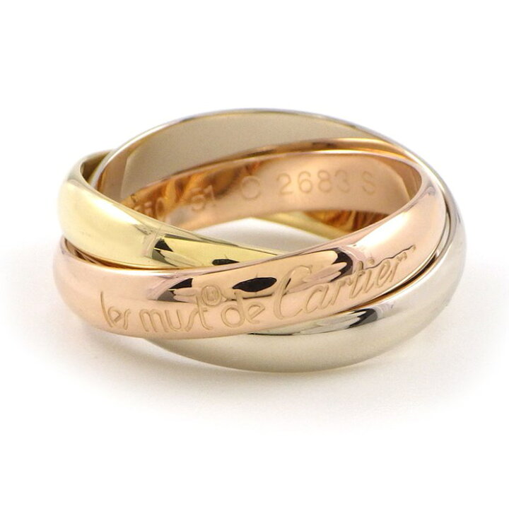 楽天市場】カルティエ Cartier リング トリニティ スリーカラー K18PG  