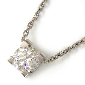 【最大3万円OFFクーポン★サマーセール】 カルティエ Cartier ネックレス C ドゥ カルティエ CRN7063900 1ポイント ダイヤモンド 0.33ct(D / VVS1 / 3EX) K18WG 【箱・保付き】 【中古】