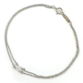 【最大3万円OFFクーポン★サマーセール】 ティファニー Tiffany & Co. ブレスレット ソリティア 60144492 ソリテール ダブルチェーン 1ポイント ダイヤモンド 0.17ct PT950 【中古】