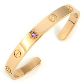 【最大3万円OFFクーポン★サマーセール】 カルティエ Cartier バングル ラブ オープン 1ポイント ピンクサファイア K18PG / #16 【中古】
