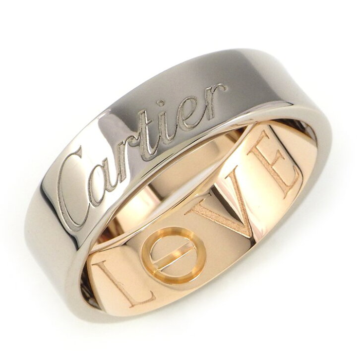 楽天市場】カルティエ Cartier リング ラブ シークレット ロゴ K18WG 