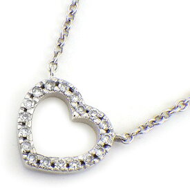 ティファニー Tiffany & Co. ネックレス メトロ ハート パヴェ ダイヤモンド K18WG 【中古】