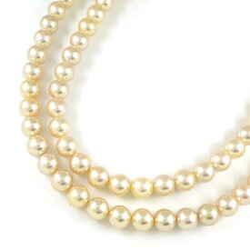 ミキモト MIKIMOTO ネックレス 2連 パール 7.5-8.0mm珠 K18YG 【中古】