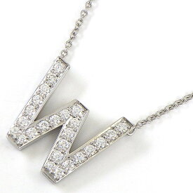 ティファニー Tiffany & Co. ネックレス イニシャル W パヴェ ダイヤモンド PT950 【中古】