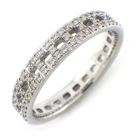 ティファニー Tiffany & Co. リング T トゥルーナロー 幅3.5mmモデル 67456912 フルサークル パヴェ ダイヤモンド 計0.23ct K18WG 12.5号 【中古】