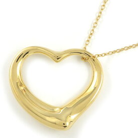 ティファニー Tiffany & Co. ロングネックレス オープン ハート 35mm幅モデル K18YG 【中古】