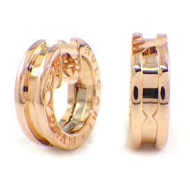 ブルガリ BVLGARI ピアス B-zero1 ビーゼロワン フープ ロゴ K18PG 【中古】