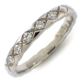 シャネル CHANEL リング ココクラッシュ コレクション マリッジ スモール J11355 マトラッセ キルティング 5ポイント ダイヤモンド 計0.10ct PT950 12号 / #53 【中古】