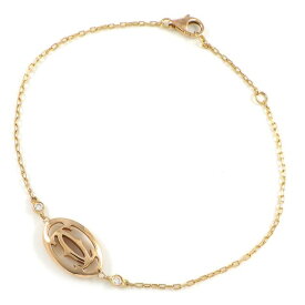 カルティエ Cartier ブレスレット ロゴ ドゥーブルC B6038000 2ポイント ダイヤモンド 計0.04ct K18PG 【中古】
