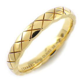シャネル CHANEL リング ココクラッシュ ミニモデル J11794 マトラッセ キルティング K18YG 17号 / #58 【中古】