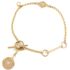 エルメス HERMES ブレスレット ガンバード クルー ド セル Hロゴ バー トグルクラスプ スウィング 2ポイント ダイヤモンド 計0.11ct K18PG 【中古】