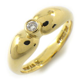 ティファニー Tiffany & Co. リング ダブル ティア ドロップ 1ポイント ダイヤモンド K18YG 9.5号 【中古】