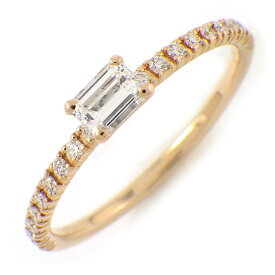 カルティエ Cartier リング エタンセル B4216751 1ポイント エメラルドカット ダイヤモンド 0.18ct ハーフ サークル 20ポイント ラウンドカット ダイヤモンド K18PG 10.5号 / #51 【中古】