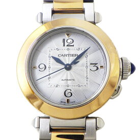 【最大3万円OFFクーポン配布中】 カルティエ Cartier 腕時計 パシャ W2PA0008 サンレイ シルバー文字盤 K18PG SS 自動巻き 【箱・保付き】 【中古】