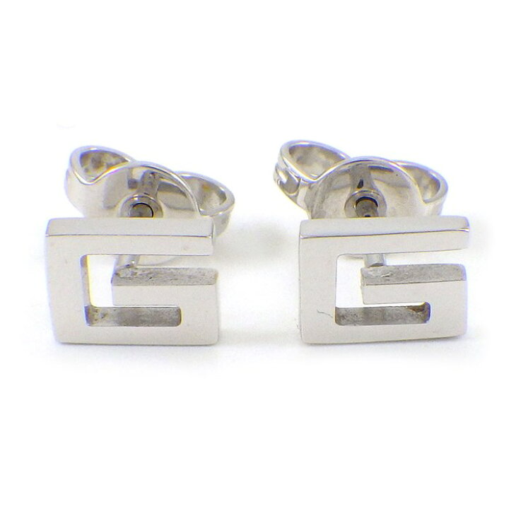 楽天市場】グッチ GUCCI ピアス G ロゴ スクエア K18WG 【中古 