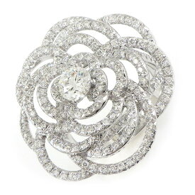 シャネル CHANEL リング カメリア パヴェ ダイヤモンド 計0.52ct(F/VVS2/3EX) K18WG 12号 / #53 【中古】