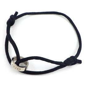 カルティエ Cartier ブレスレット ラブ チャリティ オーバルモチーフ ブラック コットンコード K18WG 【中古】