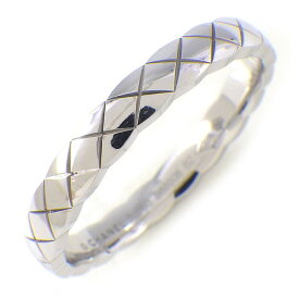 シャネル CHANEL リング ココクラッシュ ミニ J11793 マトラッセ キルティング K18WG 21号 / #62 【中古】