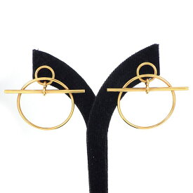 エルメス HERMES ピアス ループ PM シェーヌ ダンクル トグル K18PG 【中古】