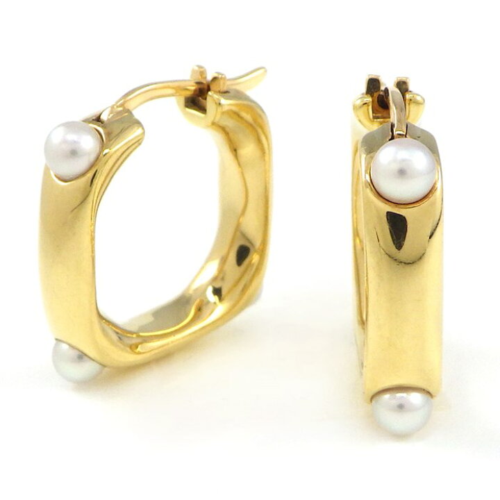 楽天市場】ミキモト MIKIMOTO ピアス フープ スクエア ベビーパール 