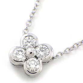 ティファニー Tiffany & Co. ネックレス ベゼル フラワーモチーフ 4ポイント ダイヤモンド PT950 【中古】